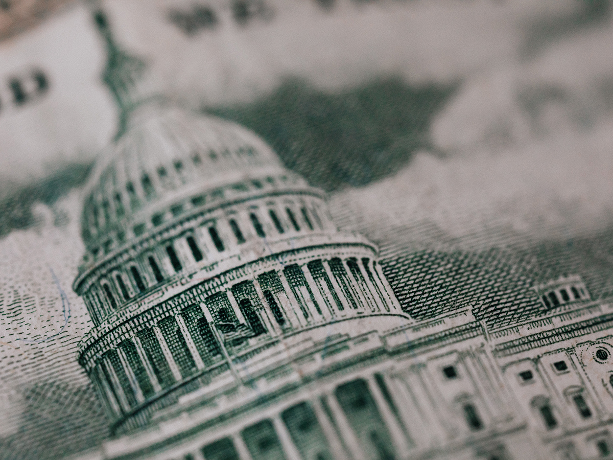 the U.S. capitol building drawn on a dollar bill