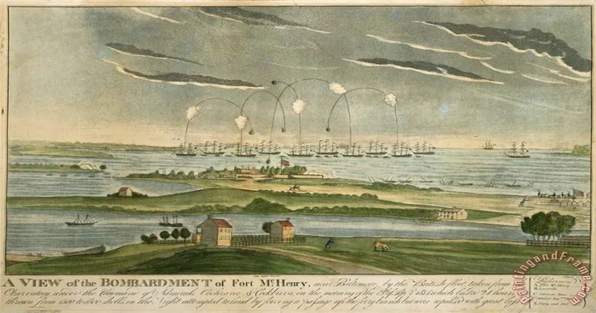 John Bower A View of The Bombardment of Fort McHenry.